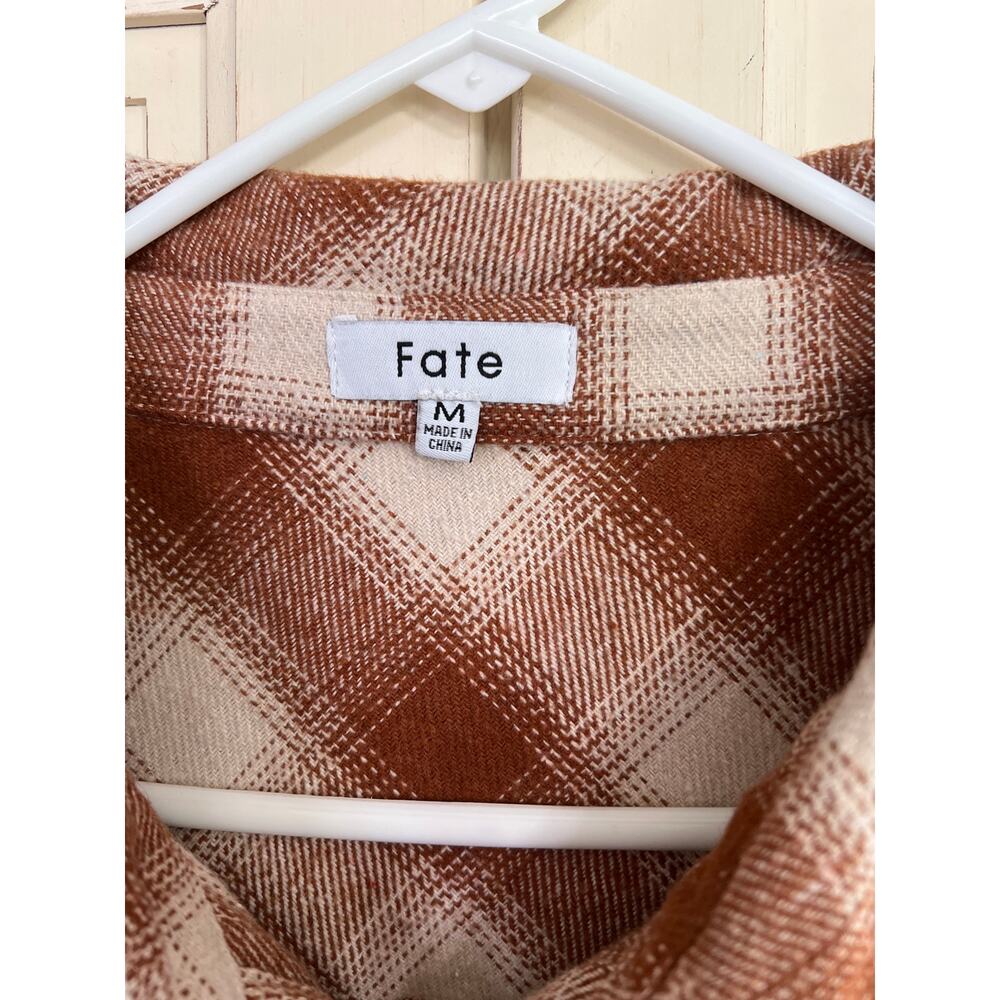 Fate size medium woven cotton button down jacket top - Picture 3 of 4